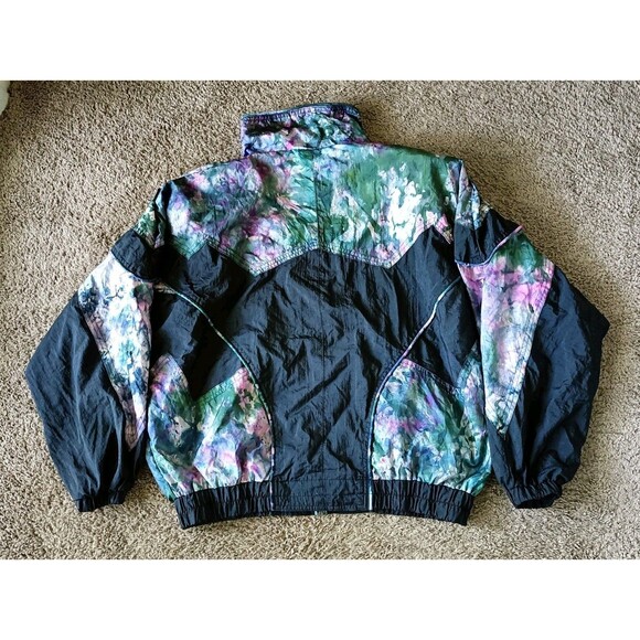 Vintage East West Jacket Womens XXL Black 90s Retro Colorful Full Zipper - Picture 6 of 9